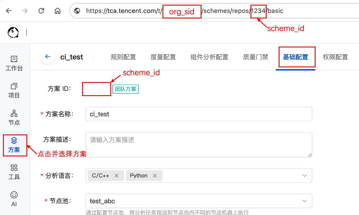 获取分析方案 ID